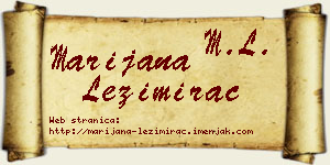 Marijana Ležimirac vizit kartica